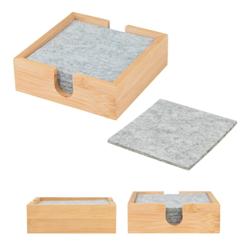 Bamboo & Recycled Felt Coaster Set - 1