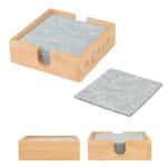 Bamboo & Recycled Felt Coaster Set - 3