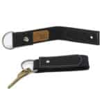 Black Felt Key Ring with Leather - 1