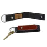 Black Felt Key Ring with Leather - 3