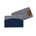 Feltro Collection Brief Leather and Felt Business Card Holder - 1