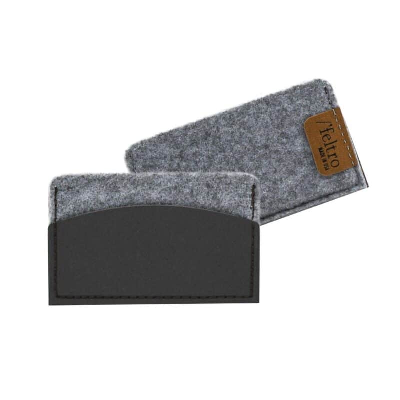 Feltro Collection Brief Leather and Felt Business Card Holder - 5