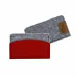 Feltro Collection Brief Leather and Felt Business Card Holder - 6