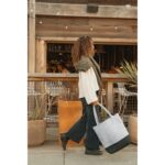 Out of the Woods® Felt Colorblock Tall Tote - Light Grey-Black - 6