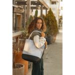Out of the Woods® Felt Colorblock Tall Tote - Light Grey-Black - 7