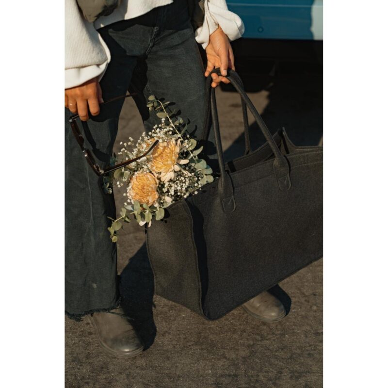 Out of the Woods® Felt Shopper Tote - Black - 5