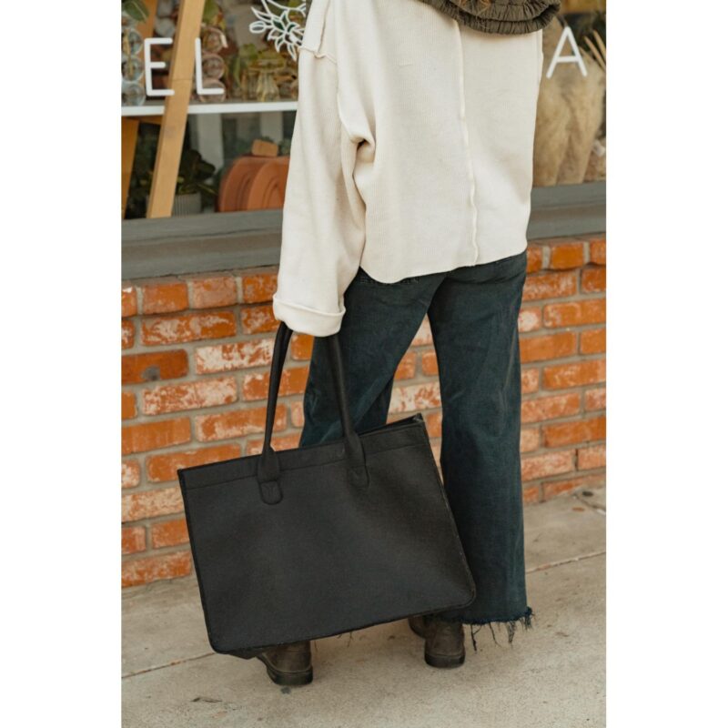 Out of the Woods® Felt Shopper Tote - Black - 7
