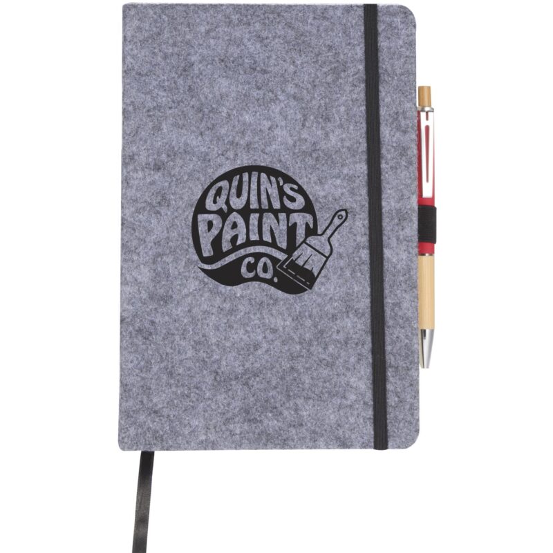THE GOODS™ Recycled Felt 8'' x 5.5'' Bound Notebook - 2