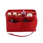Large Capacity Felt Makeup Bag Custom Logo Women Cosmetic Bag Multi Compartment Travel Toiletry Bag - 3