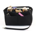 Large Capacity Felt Makeup Bag Custom Logo Women Cosmetic Bag Multi Compartment Travel Toiletry Bag - 4