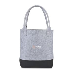 Out of the Woods Felt Colorblock Tall Tote - Light Grey-Black